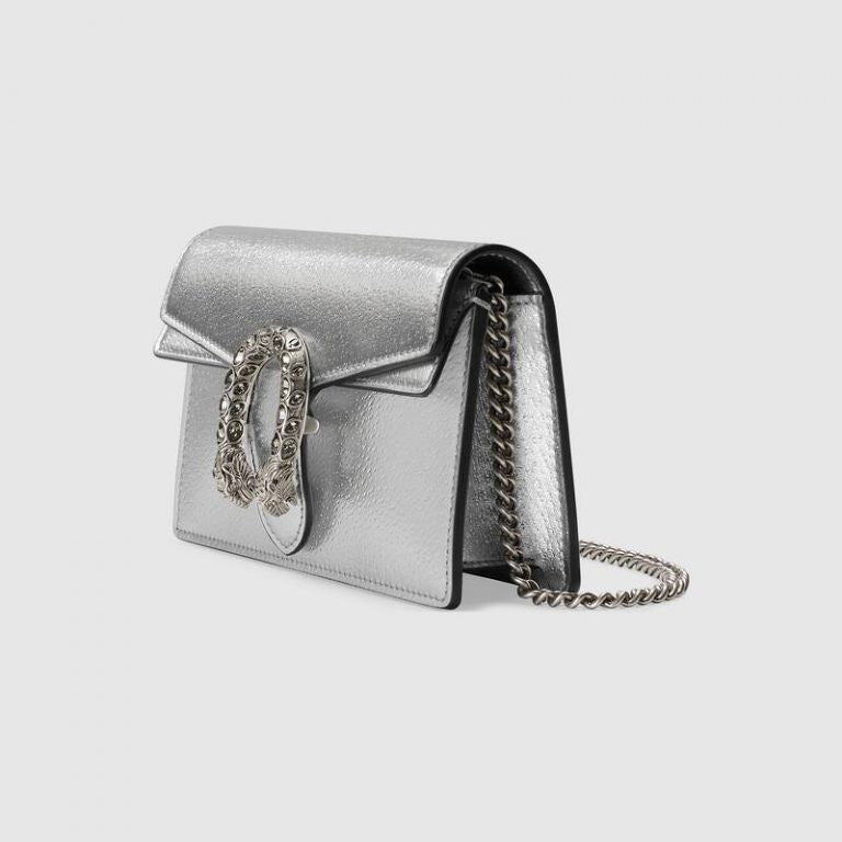 Gucci Dionysus super mini bag in Silver