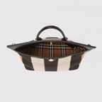 Burberry Check Merino Wool Cashmere Society Top Handle Bag