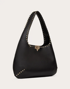 Valentino Rockstud Grainy Calfskin Hobo Bag