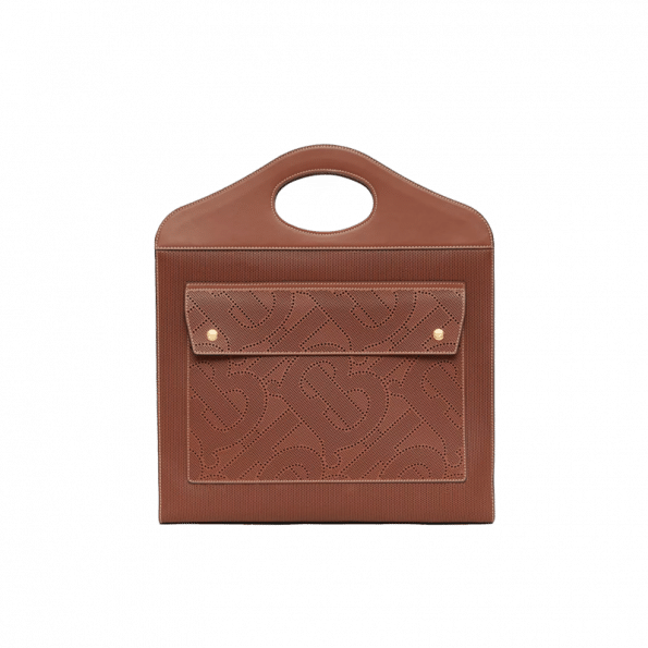 Burberry Medium Perforated Monogram Leather Pocket Bag