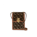 Burberry Monogram Flocked Leather Robin Bag