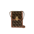 Burberry Monogram Flocked Leather Robin Bag