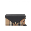 Burberry Vintage Check and Leather Wallet with Detachable Strap