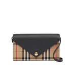 Burberry Vintage Check and Leather Wallet with Detachable Strap