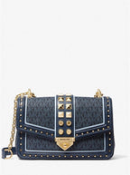 Michael Kors SoHo Large Studded Logo Shoulder Bag