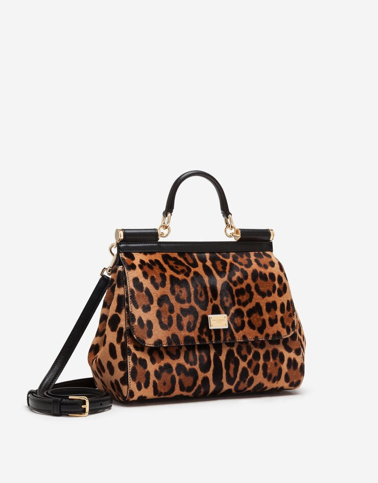 Dolce &amp; Gabbana Large Sicily bag in leopard-print pony hair