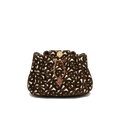 Burberry Mini Monogram Flocked Lambskin Bucket Bag