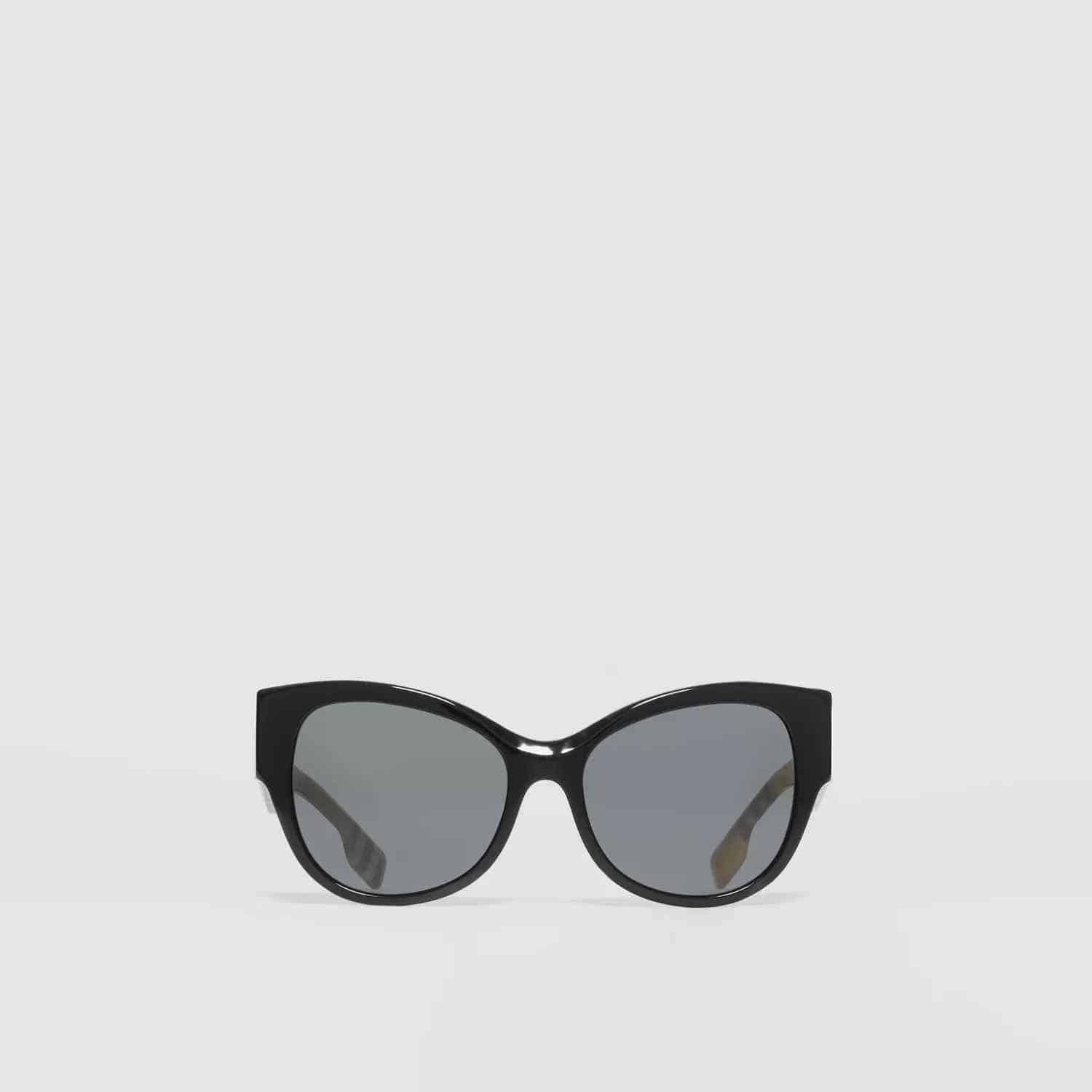 Burberry Vintage Check Detail Butterfly Frame Sunglasses
