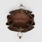 Burberry Mini Monogram Flocked Lambskin Bucket Bag