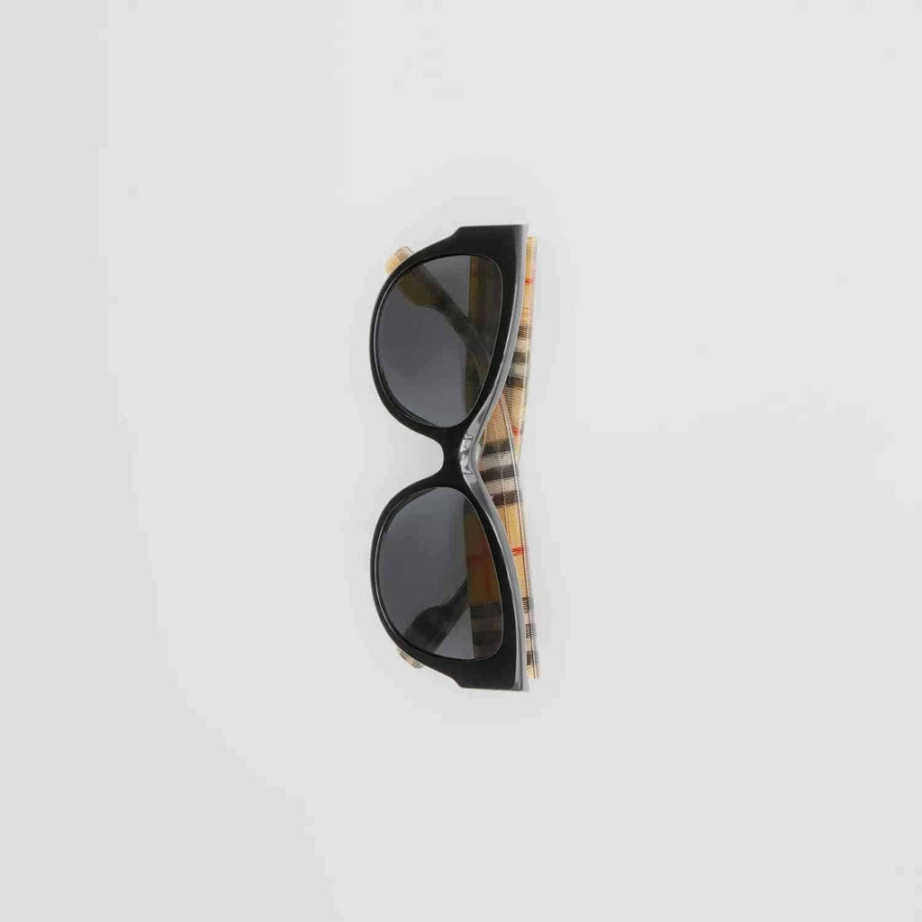 Burberry Vintage Check Detail Butterfly Frame Sunglasses