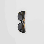 Burberry Vintage Check Detail Butterfly Frame Sunglasses
