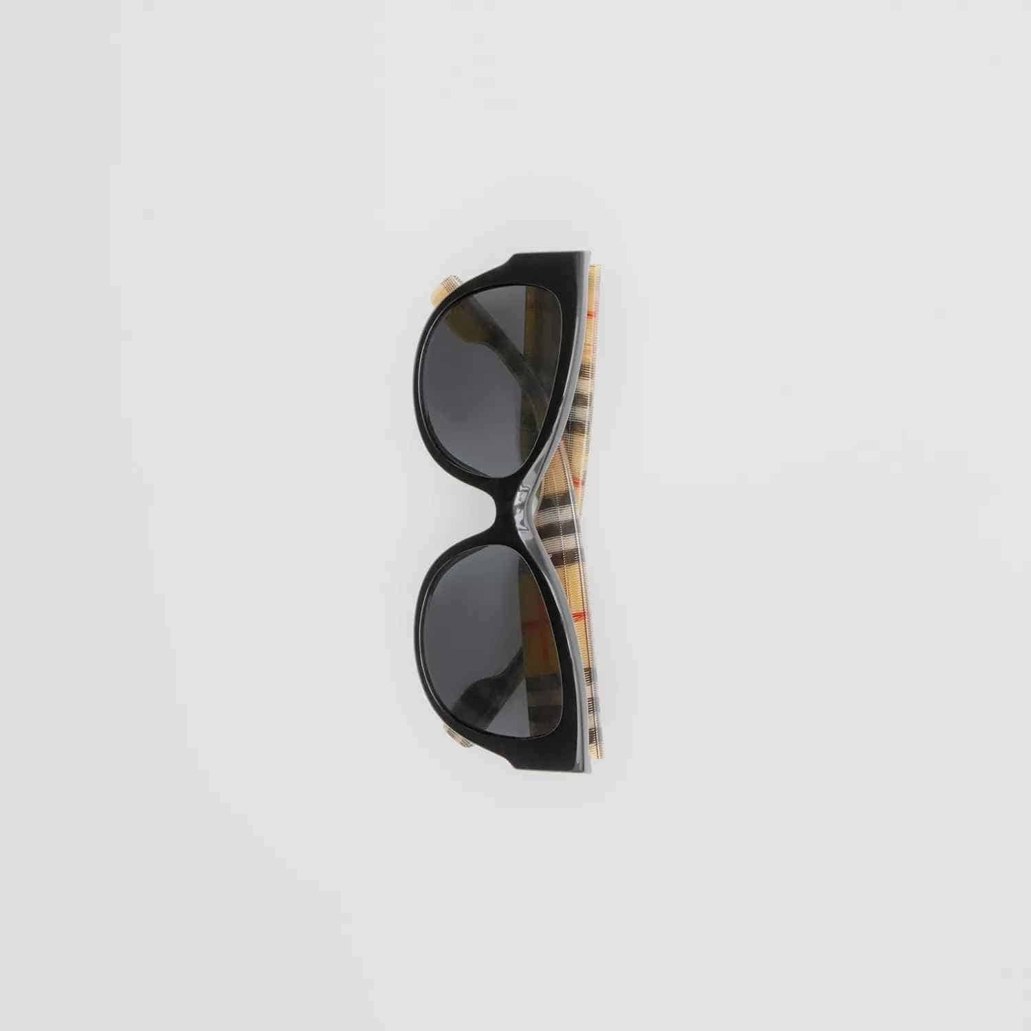 Burberry Vintage Check Detail Butterfly Frame Sunglasses