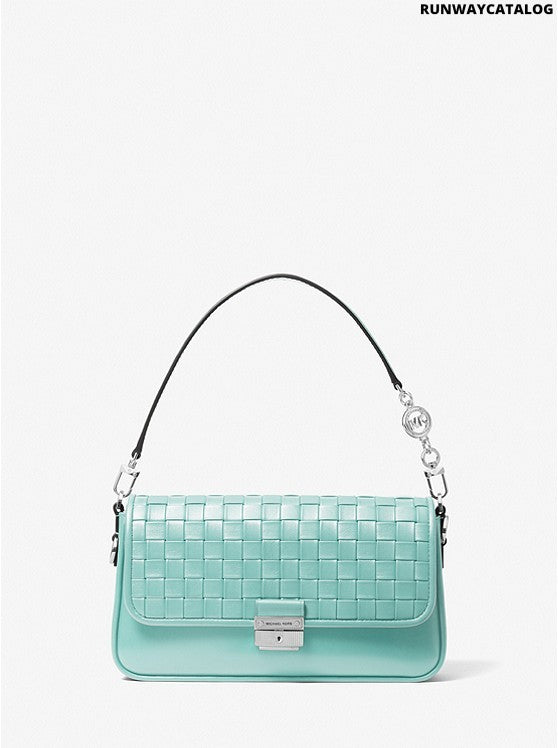 Michael Kors Bradshaw Small Woven Leather Shoulder Bag