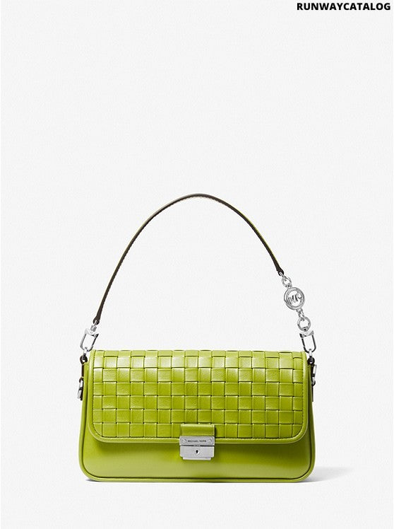 Michael Kors Bradshaw Small Woven Leather Shoulder Bag