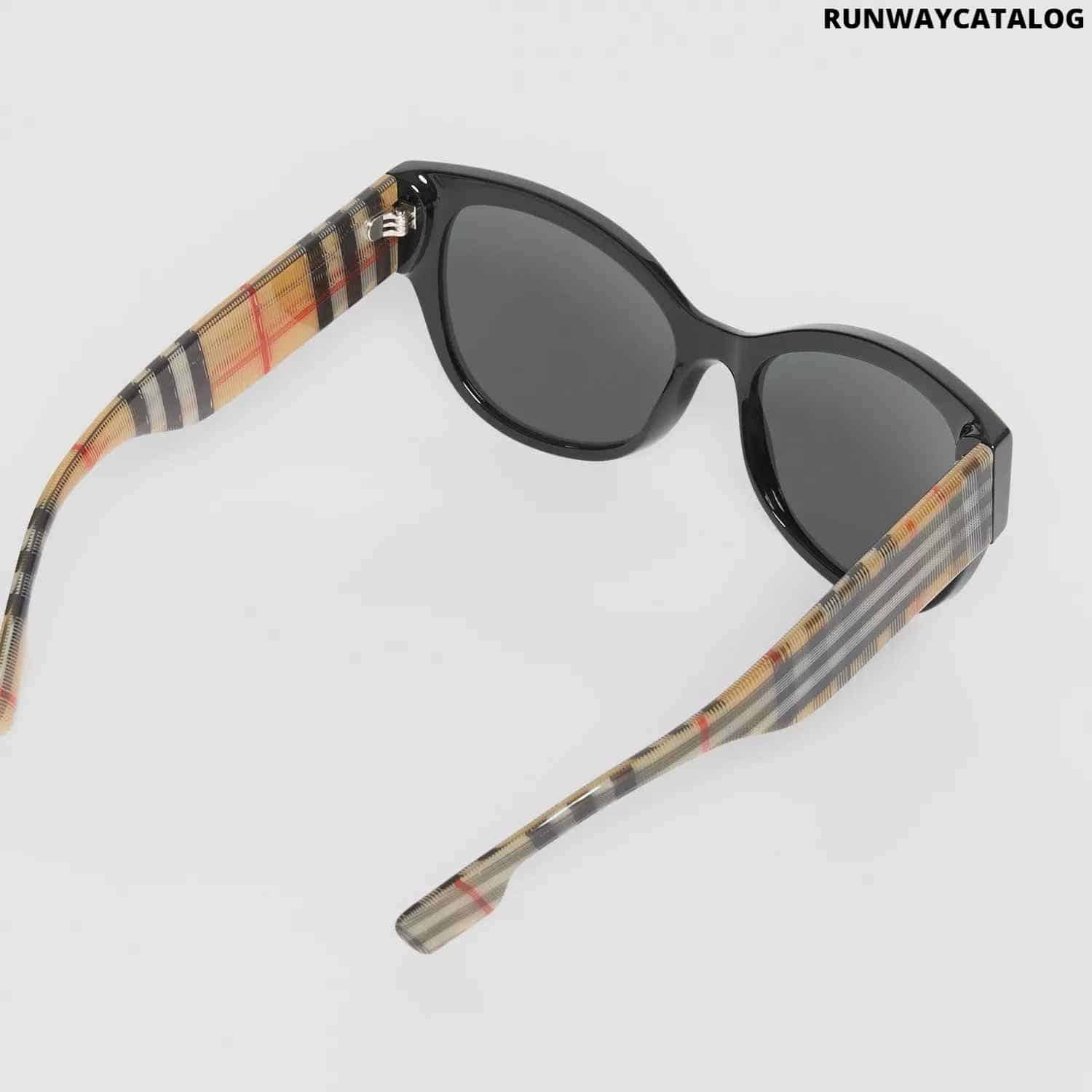 Burberry Vintage Check Detail Butterfly Frame Sunglasses