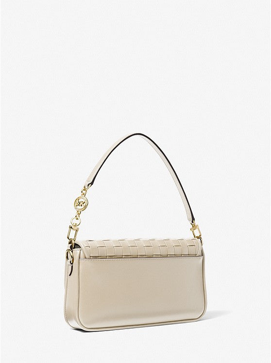 Michael Kors Bradshaw Small Woven Leather Shoulder Bag