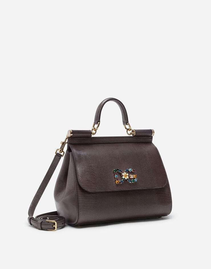 Dolce &amp; Gabbana Medium Iguana Print DG Logo Patch