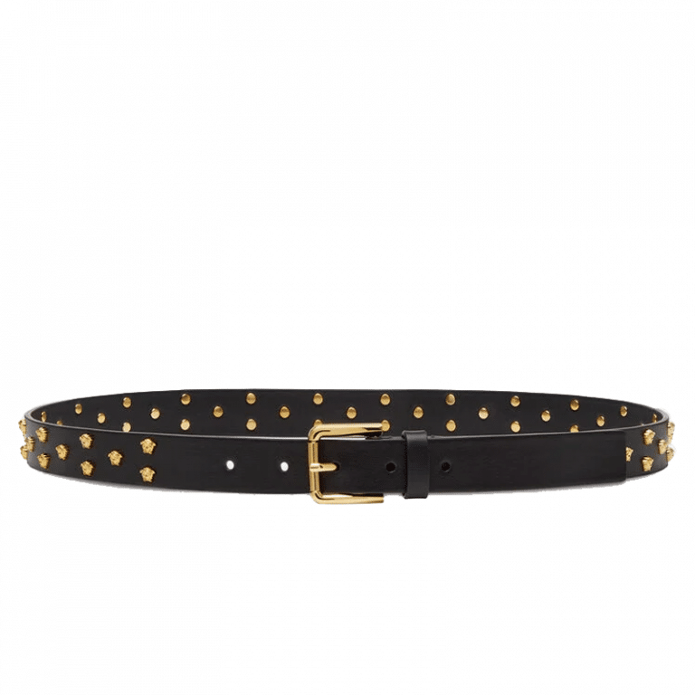 Versace Medusa Stud Leather Belt