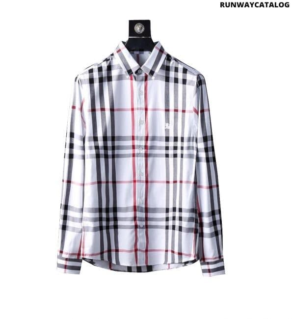 Burberry Check Cotton Poplin Shirt in White