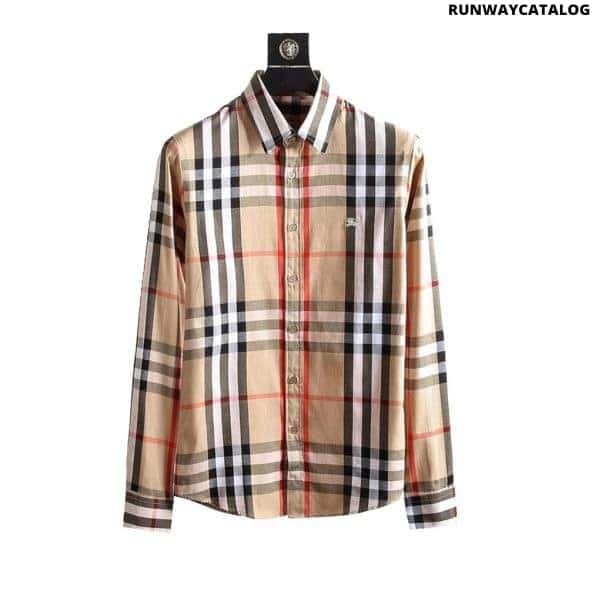 Burberry Check Cotton Poplin Shirt in Brown