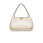 Valentino Small Rockstud Grainy Calfskin Hobo Bag