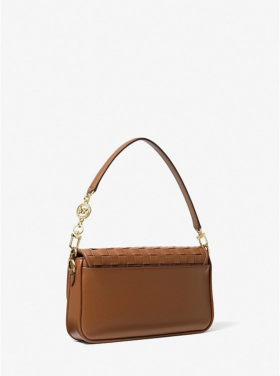 Michael Kors Bradshaw Small Woven Leather Shoulder Bag