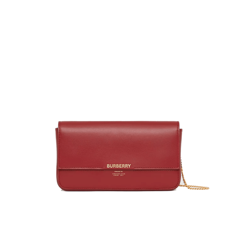 Burberry Leather Wallet with Detachable Chain Strap