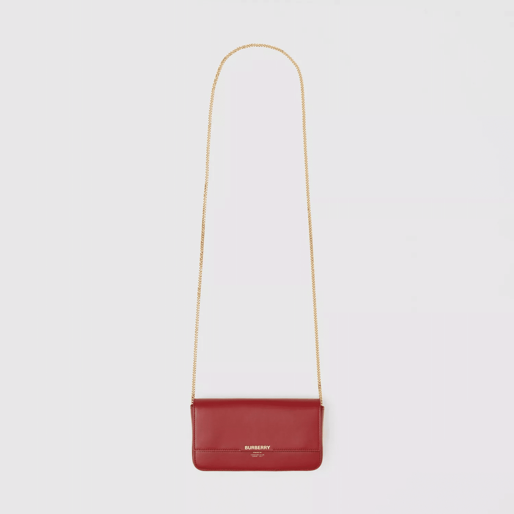 Burberry Leather Wallet with Detachable Chain Strap