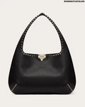 Valentino Rockstud Grainy Calfskin Hobo Bag