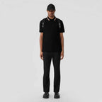 Icon Stripe Collar Cotton Polo Shirt Black