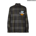 Burberry Monogram Motif Check Wool Flannel Oversized Shirt