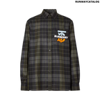 Burberry Monogram Motif Check Wool Flannel Oversized Shirt