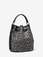 Michael Kors Monogramme Small Leopard Print Bucket Bag
