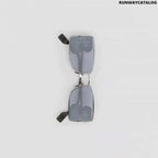Burberry ‘B’ Lens Detail Rectangular Frame Sunglasses