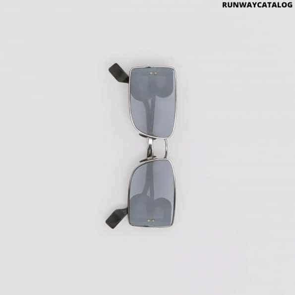 Burberry ‘B’ Lens Detail Rectangular Frame Sunglasses