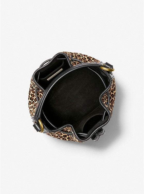 Michael Kors Monogramme Small Leopard Bucket Bag