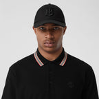 Icon Stripe Collar Cotton Polo Shirt Black