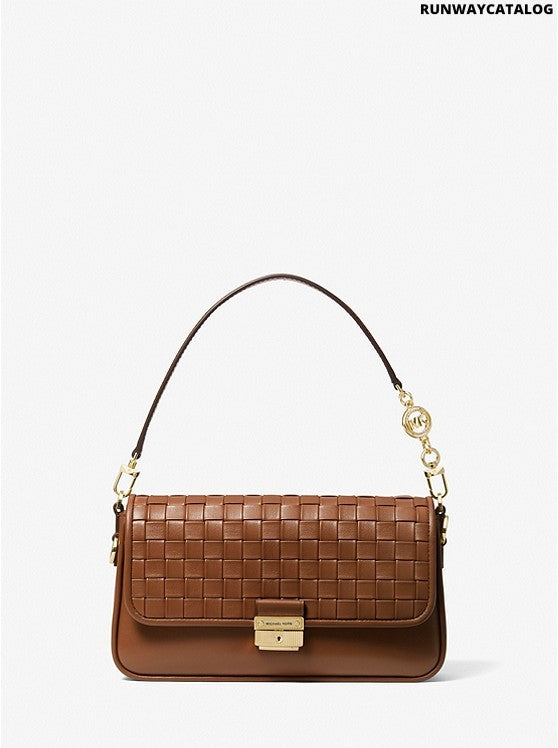 Michael Kors Bradshaw Small Woven Leather Shoulder Bag