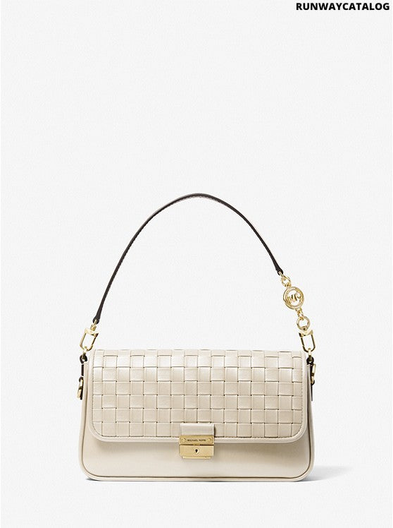 Michael Kors Bradshaw Small Woven Leather Shoulder Bag