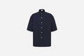 SHORT-SLEEVED OVERSHIRT Navy Blue and Black Dior Oblique Kasuri Cotton Denim