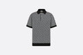 DIOR OBLIQUE POLO SHIRT Beige, Blue and Black Cotton Jacquard