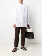 Valentino pointelle-knit cotton shirt