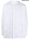 Valentino pointelle-knit cotton shirt