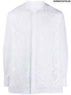 Valentino pointelle-knit cotton shirt