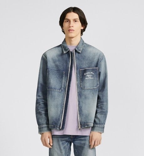 CHRISTIAN DIOR ATELIER ZIPPED OVERSHIRT Blue Cotton Denim