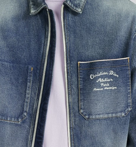 CHRISTIAN DIOR ATELIER ZIPPED OVERSHIRT Blue Cotton Denim