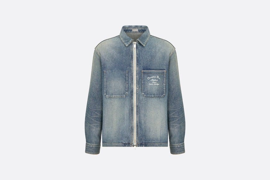 CHRISTIAN DIOR ATELIER ZIPPED OVERSHIRT Blue Cotton Denim