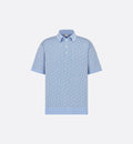 Dior Oblique Polo Shirt Blue Cotton Jacquard