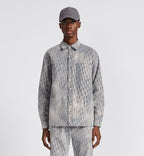DIOR OBLIQUE OVERSHIRT Gray and Gold-Tone Cotton-Blend Twill