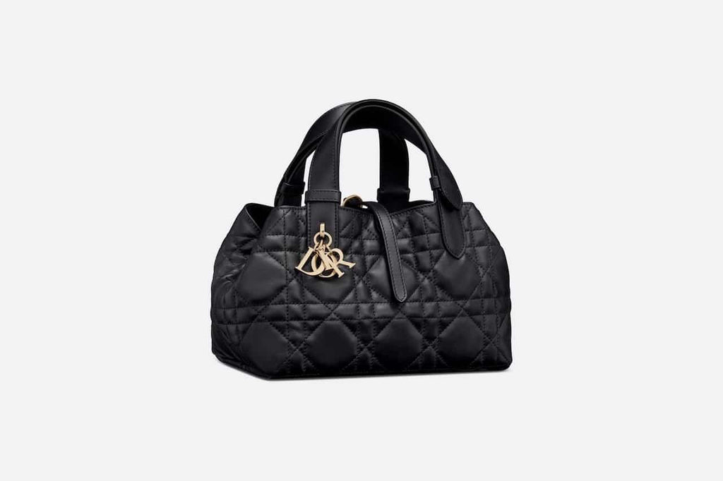 SMALL DIOR TOUJOURS BAG Black Macrocannage Calfskin
